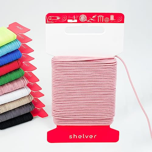 Shelver Premium Elastic Cord, 1.5mm Dried Rose Pink, 5m
