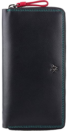 VISCONTI ® Portafoglio da donna in pelle con protezione RFID, portafogli da donna, in confezione regalo, Spectrum - Nero, Moderno