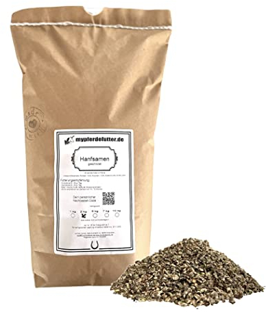 mypferdefutter Hanfsamen geschrotet - 100% Hanf PUR für Pferde ohne Zusätze - unterstützt Atemwege, Haut, Fell & Gelenke - enthält ungesättigte Fettsäuren (Omega 3 & 6) - (2000 g)