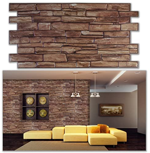 Grace Baltic – 3D Wall Panels for Interior Wall Decor Non-Adhesive Thin and Elastic PVC Wall Covering Panels for Home and Office… (10, Karelian)