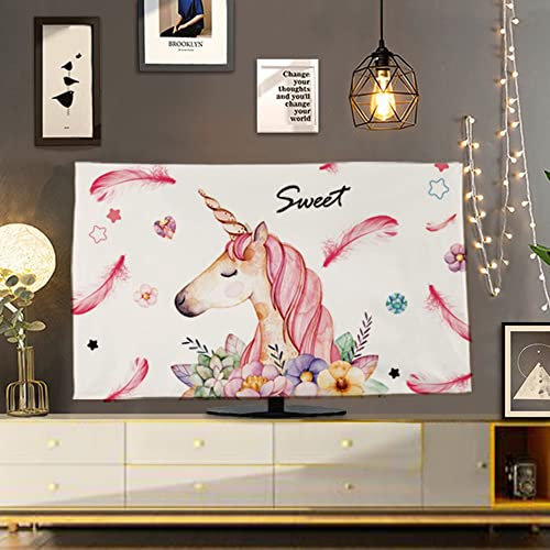Housse Anti-poussière TV Domestique 32-70 Pouces, Facile à Nettoyer, boîtier de Protection d'écran TV en Tissu Polyester Doux décoratif, Convient aux téléviseurs LED, OLED, LCD et