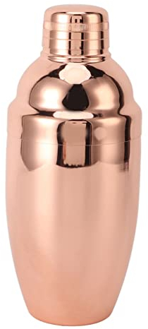 Tyenaza Cocktail Shaker, Martini Shaker Acier Inoxydable Or Rose Cocktail Shaker Mixer Passoire Intégrée Cuillère Mélangeuse Professionnelle Barman Passoire pour Bars Parties