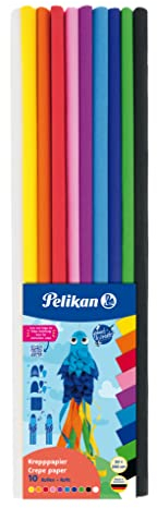 Pelikan Bastelkrepp, 10 Farben sortiert, 10 Sets