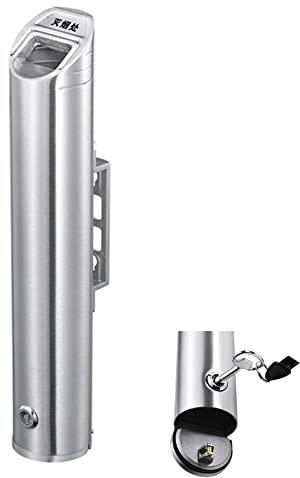 Wandaschenbecher, Metallaschenbecher, Edelstahl Outdoor Wandaschenbecher mit Schloss, Standaschenbecher für den Außenbereich Wandaschenbecher im Freien (Farbe: E, Größe: Wie in der Abbildung gezeigt)