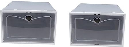 PRETYZOOM Scatole Porta Scarpe Simpdy in Plastica Pp Grande Capacità, Set da 2 Pezzi, Design Semplice, Facili da Usare e Perfette per L'organizzazione delle Scarpe in Casa