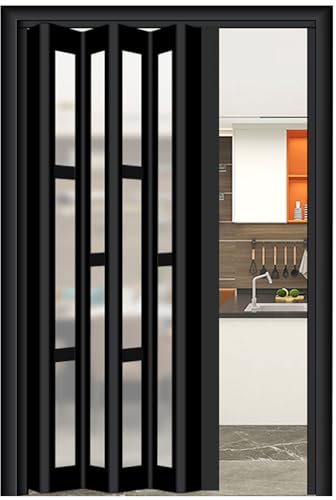 FalttüR Akkordeon-Tür, Innen-Falttür Mit Griffen, 36 „X 80“ Aluminium-Schiebetür Für Schlafzimmer Esszimmer Küche Speisekammer / Einzel- / Doppel-Raumteiler Scheunentür, Anpassbar ( Color : WxH 8-29 ,