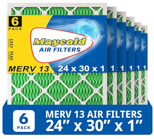 Maycold MERV 13 20 x 30 x 1 Luftfilter (6er-Pack), hocheffizienter plissierter AC- und Ofenfilter, tatsächliche Größe: 50 x 75,4 x 1,9 cm, einzeln in Kunststoff verpackt