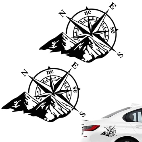 NTRUXZP Kompass Off Road Sport Trail Aufkleber, Stoßstangen Motorhaube Aufkleber, Berg Offroad Sticker Seitentür Universal Aufkleber für SUV Wohnwagen Auto Motorrad (20x15cm)