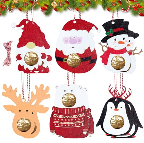 Weihnachtsbaum Deko, 12 Stück Weihnachtsdeko Anhänger, Weihnachten Fotorahmen Kinder, Weihnachten Foto Ornamente Anhänger Christbaumschmuck, Holzbastelset Geschenk DIY Weihnachtsbaum Anhänger Deko