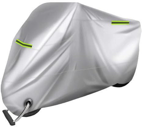LDJSNC Funda Moto para Harley Davidson 1200 Custom 2013-2020, Cubierta Motocicleta al Aire Libre Resistente al Agua los Rayos UV, Funda Protectora Motocicleta con Agujeros Bloqueo,A Silver