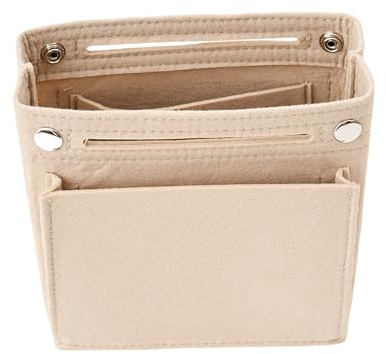 Mausouca Filz-Geldbörsen-Organizer, Damen-Make-up-Tasche, Taschen-Organizer-Einsatz mit mehreren Fächern für Handtaschen, Eimer, Tasche, Longchamp-Anjou-Tragetasche (Beige)