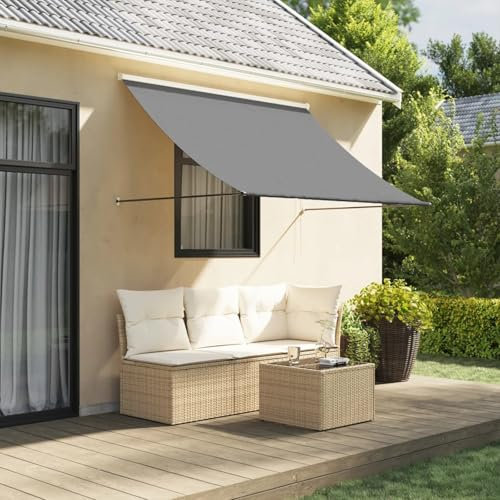 Xichuzi Markise Anthrazit 200x150 cm Stoff und Stahl, Sichtschutz Terrasse, Windschutz Balkon, Vertikalmarkise, Balkon Seitensichtschutz, Balkon Sonnenschutz - 368752