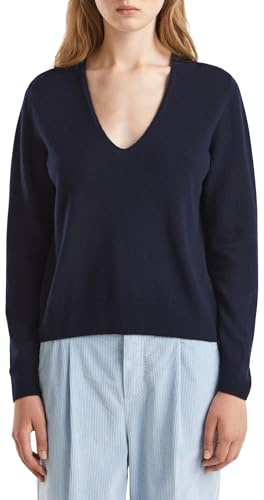 United Colors of Benetton Pull col V M/L, Bleu, M