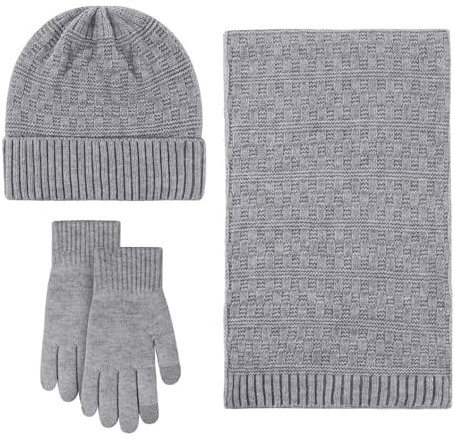 Qixiu mütze Set Damen Winter,kapuzenschal,herbstdecke,schal Damen Winter beige,gelber schal,bunter wollschal,Set,schal lila Damen,Weihnachten schal,mützen Set Damen Winter