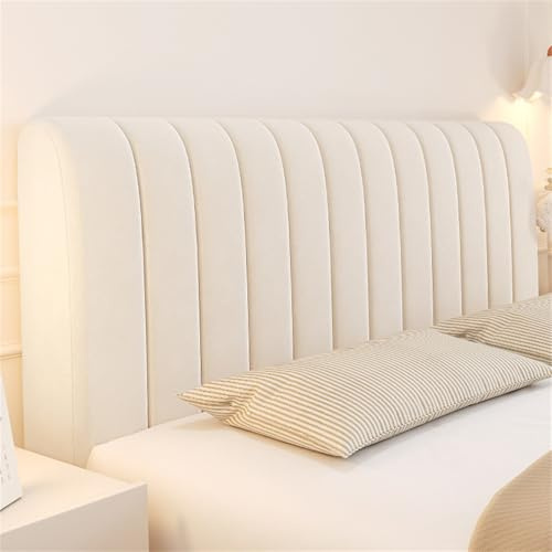 Chickwin Bett Kopfteil Bezug, Antikollision Weicher Stretch Bed Headboard Cover, Waschbar Abnehmbar Bettkopfteil Hussen, Staubdicht Bett Kopfteil Abdeckung für Schlafzimmer (160cm,Beige)