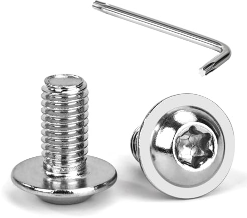 Tunejoy M8 x 16 mm Tornillos de Cabeza Alomada Torx con Brida Tornillo de Cabeza Hexagonal de Acero Inoxidable A2 V2A Tornillos Máquina con T40 Allen Rosca Completa 20 Piezas