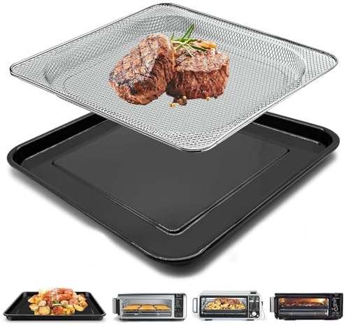GCQ Air Fryer Pan Replacement for Ninja Foodi SP101 SP100 SP1001C Digital Air Fryer Countertop Oven, 13 * 13'' Air Fryer Grill Plate Crisper Plate Rack Accessories Parts Tray,Dishwasher Safe
