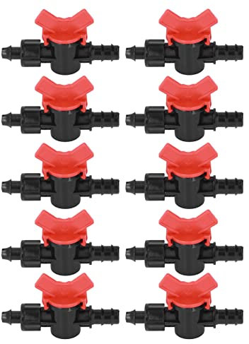Jerliflyer 10 válvulas de bola de púas de 5 8 pulgadas, válvula de interruptor de riego por goteo Ajustable para prevención de fugas y sistemas de riego, válvula de bola de riego