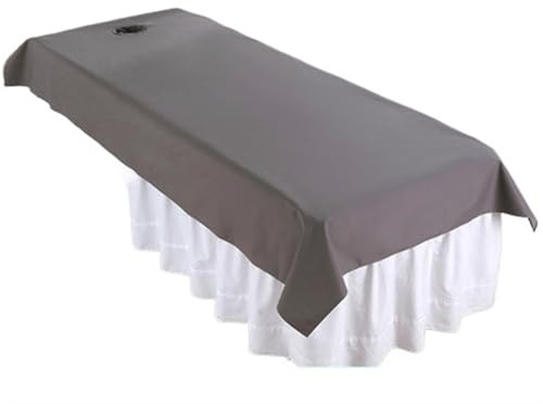 Spannbezug für Massageliege mit Nasenloch Wasserdichte, öldichte Bettlaken for den Schönheitssalon, SPA-Massage, hautfreundliches, gefilmtes Betttisch-Abdecklaken for den Salon Barbershop(Gray,200x100