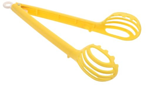 Tofficu Manual Egg Noodles Whisk Kitchen Tool for Mixing Egg Whisk Noodle Tongs Stylish Yellow Design