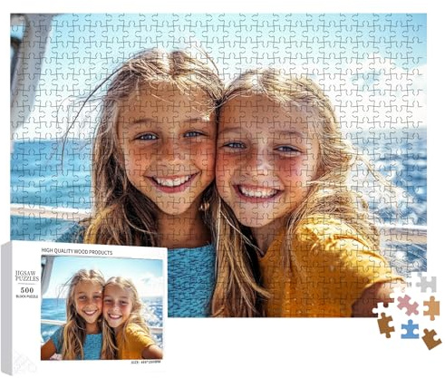 Personalisiert Puzzle Selbst Gestalten,Holzpuzzle mit Eigenem Foto Puzzle Personalisiertes Fotopuzzle mit Eigenem Bild Geschenk,Individuelles mit Foto Hunde und Katzen (1500 Teile)