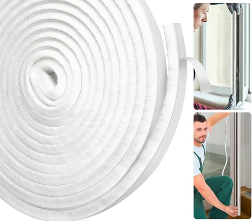 Draft Excluder for Windows, Door Draft Excluder Strip, Upgraded Length 5.5 Metres(L) x 9mm(W) x 5mm(T) Self-Adhesive Seal Strip Tape, Stop Draft, White