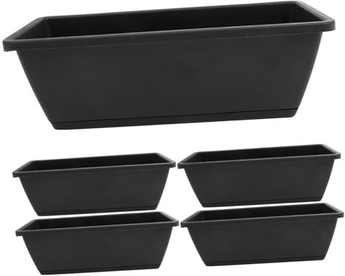 TOYANDONA 6pièces Jardinière Plastique pour Plantes Pots De Fleurs Rectangulaires Bacs De Culture Intérieur Et Extérieur