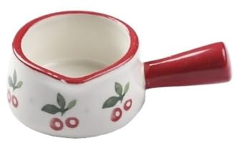 Gravy Boats Hand-Painted Milk Pitcher with Handle Ceramic Dipping Saucer Western Steak Sauce Pot Sauce Jug(Red)