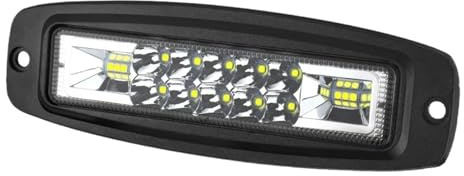Antibrouillard Phare Travail LED Encastré 7 Pouces Ambre Feux Recul Conduite pour VTT SUV Camion Bateau Tout Terrain Feu Antibrouillard 12 V 24 V(1piece White)