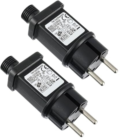 JAMHER 31V 9W Fuente de Alimentación LED IP44 Transformador Luces Adaptador con Temporizador 8 Modelos de Luces Navideñas Luces Intermitentes Luces de Colores Luces de Carámbanos(2 Piezas)