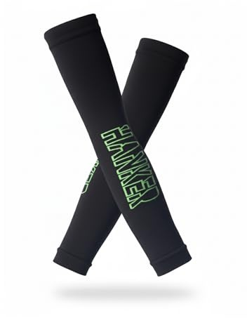 HANKER Manguitos térmicos de compresión para running, ciclismo y trail | 100% poliéster Air Soft, diseño ligero de 48 g, protección térmica y solar para running, ciclismo y pádel