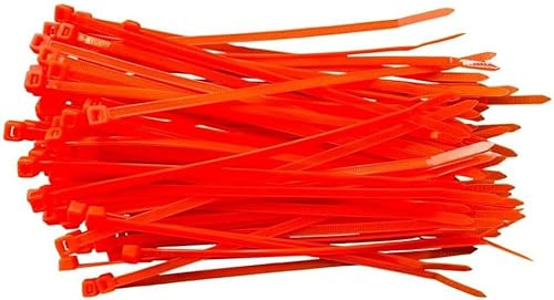 BeBo Cable Ties Neon Orange 7.8 x 365 mm I Pack of 100 I Weatherproof & Stable for Indoor and Outdoor Use I Visible Cable Organisation for Events, Clubs & Stages