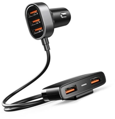 QUXVUIS Cargador USB para Coche, tabletas, Dispositivo electrónico, Adaptador de Carga rápida multipuerto, Hub, RV, camión, Accesorios para automóviles