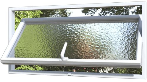 Fenêtre Rectangulaire en Métal, Fenêtre de Cave Rotatif à 360° avec Verre Trempé et Poignées, Fenêtres de Ventilation de Rechange à Encastrer pour Salle de Bain, Cuisine, Salon, Cave (blanc, 80 x 40