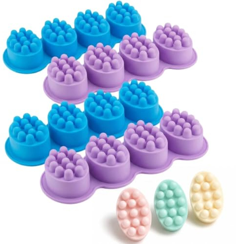 TCETCY 16 Pz Stampi per Sapone da Massaggio, Stampo in Silicone per Sapone Sapone Silicone Fatto Casa Stampo per Sapone Ovale Stampo per Sapone per Pettine per Capelli per Fai Da Te, Candele