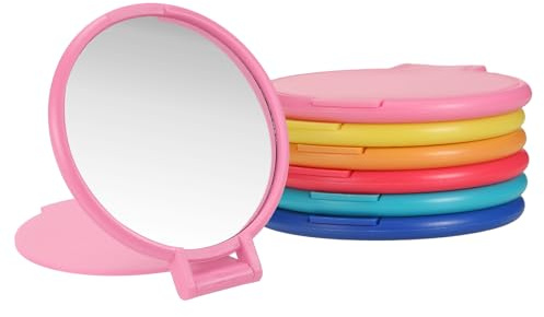 QUARKZMAN 6 STK Runde Kompaktspiegel Für Handtasche Frauen Farbmischset 3 | Mini Taschenklappspiegel Kleine Tragbare Makeup Utensilien, Mädchen Reisen Täglicher Gebrauch Party Geschenke