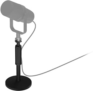 Genesis Thulium 350D Tisch Mikrofonständer - Höhenverstellbar 20–32 cm, schwere rutschfeste Basis, 3/8 Gewinde + 5/8 Adapter, stabiler Desktop Mic Stand für Streaming, Podcast, Studio, Gaming