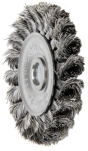 Weiler 08014 3 Standard Twist Knot Wire Wheel .014 Steel Fill 1/2-3/8 Arbor Hole Made in the USA