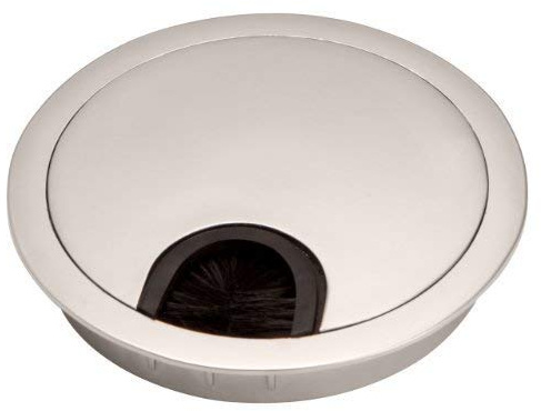 SOTECH Pasacables metálica Perforación Ø 90 mm Cromo Mate Escritorio | con sello de polvo