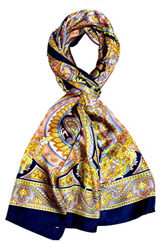 Lorenzo Cana herrar sidenscarf omsorgsfullt tryckt paisleymönster halsduk 100 % siden 50 cm x 170 cm harmoniska färger strömbrytare 8907211