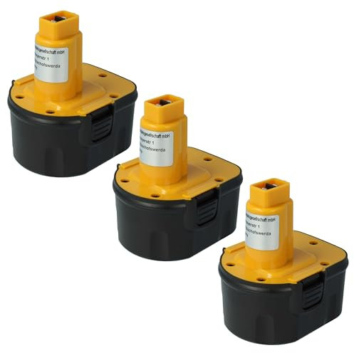 vhbw 3 x batteri kompatibel med Roller Exparo 12 V, Mini-Acc, multipress, multipress Acc elverktyg (2 000 mAh NiMH 12 V)