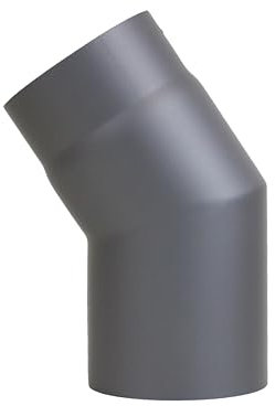 Tubo della stufa gomito 33 ° senza porta ø 120 mm Grigio gussgrau Starr lucidati e legno cuciture