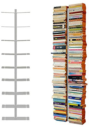 Radius 2-reihig Silber Wand Bücherregal Gross Booksbaum 1