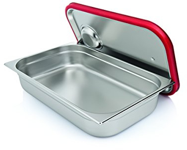 GN Deckel aus Chromnickelstahl - mit unterseitiger Silikondichtung und Loch gegen Unterdruck, passend für GN Serie 70, 73 & 76 / A1 - passend für GN 1/1 Behälter / A2 - passend für GN 2/3 Behälter / A3 - passend für GN 1/2 Behälter / A4 - passend für GN 1/3 Behälter / A5 - passend für GN 1/4 Behälter / A6 - passend für GN 1/6 Behälter (Deckel GN 1/1)