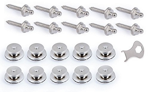 Tenax Set 10 x Schraube und Oberteil aus Edelstahl, 1 Schlüssel, Gewinde 16 mm