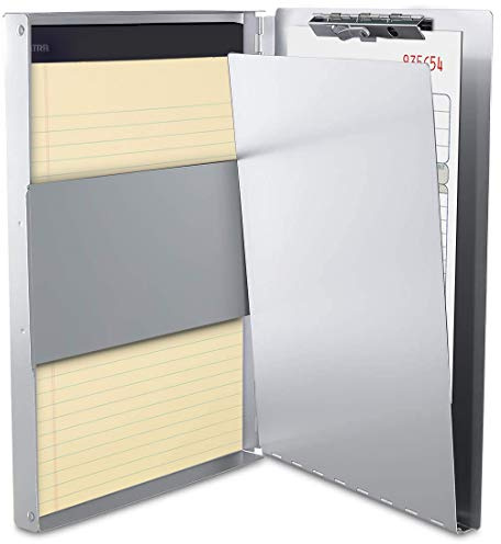 Sunnyclip Aluminum Clipboard with Storage (Legal Size) Form Holder Portfolio Aluminum Metal Binder Heavy Duty with Clip Inside Posse Box, for Office Business Medical Professionals Stationer
