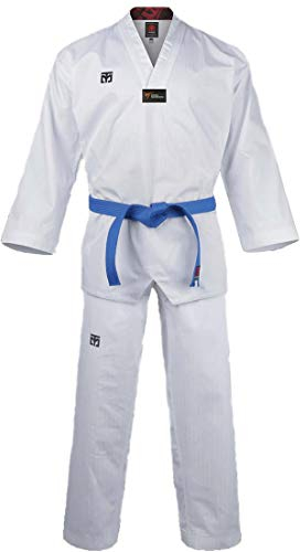 MOOTO Korea Taekwondo Basic 4.5 Uniform Dobok White Neck WT Logo TKD Martial Arts MMA (190 (Height : 190~199cm)(6.23~6.53ft)