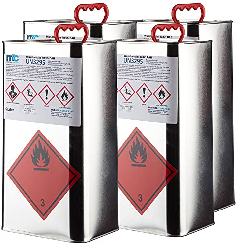 Medicalcorner24 Wundbenzin 40/65 Lösungsmittel Reinigungsmittel Leichtbenzin 4 x 5 Liter
