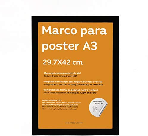 Nacnische Holzrahmengröße A3 (29,7x42cm). Holzrahmen für Fotos, Poster, Diplome