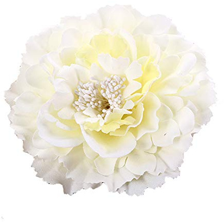Cheerlife 2 Stück Frauen Baby Mädchen Kinder Blumen Ansteckblume Haarblume Haarspangen Set Schleife Haarschmuck Pfingstrose Beige